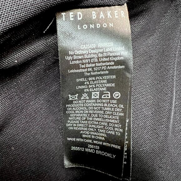 TED BAKER London Sequined Brooklyn Tube Dress Dark Brown Size L - Picture 6 of 7